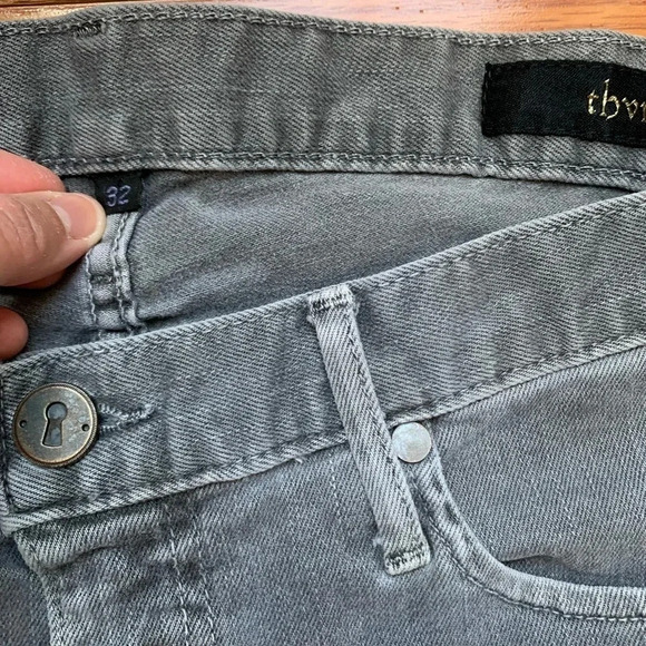 THVM Them Atelier Men's Jeans 32 X 33 Skinny Gray Premium Denim Made In USA - Picture 7 of 10